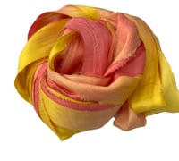 Image 4 of Ready To Ship! 10YD TROPICAL SUNSET HAND DYED SARI SILK RIBBON BY COLOR BURST SILK