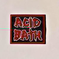 Image 1 of Acid Bath Band Logo Embroidered Rectangular Patch With Merrowed Edge