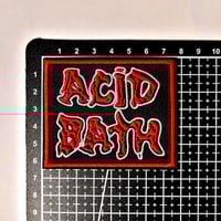 Image 3 of Acid Bath Band Logo Embroidered Rectangular Patch With Merrowed Edge