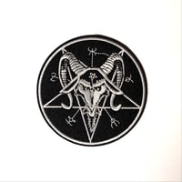 Image 1 of Satanic Baphomet Sigil & Symbols Circular Patch With Merrowed Edge