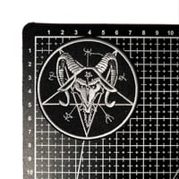 Image 3 of Satanic Baphomet Sigil & Symbols Circular Patch With Merrowed Edge