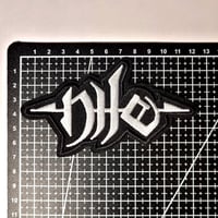Image 3 of Nile Band Logo Black & White Embroidered Patch With Merrowed Edge