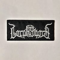 Image 1 of Lorna Shore Black & White Band Logo Embroidered Patch with Merrowed Edge