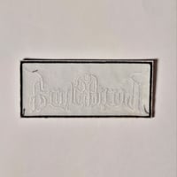 Image 2 of Lorna Shore Black & White Band Logo Embroidered Patch with Merrowed Edge