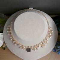 Image 15 of Labradorite Moonstone Pearl Tiered Choker Necklace | Amirah