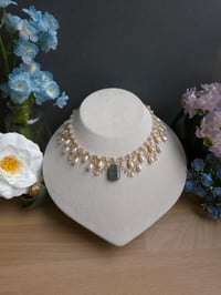 Image 14 of Labradorite Moonstone Pearl Tiered Choker Necklace | Amirah