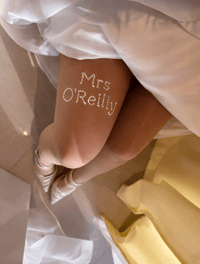 Image 2 of Personalised Crystal Bridal Tights