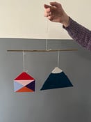 Image of Mountain and coloured house mobile