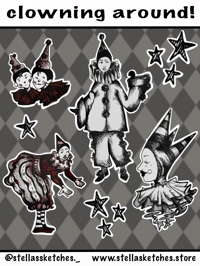 Clowning Around sticker sheet
