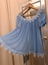 Image 5 of Romantic Lace Babydoll with Puff Sleeves