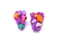 Image 1 of Sugar Earrings Neon Purple Confetti Earrings
