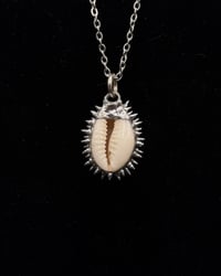 Image 2 of Spiked Gold Ring Cowrie Pendant no. 001