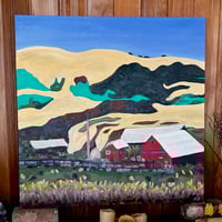 Image 1 of Large Northern California Painting w/Be Here Now Lyrics