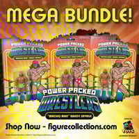 Image 1 of MEGA MACHO BUNDLE MACHO MAN RANDY SAVAGE POWER PACKED WRESTLERS SERIES FIGURES FC TOYS (3.75" SCALE)
