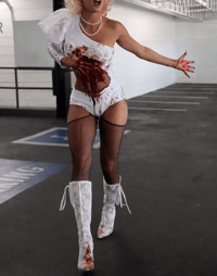 Image 2 of Papped Fame Velvet Puff Sleeve Costume