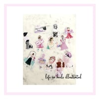 Image 2 of STICKERS:  12 ASSORTED STICKERS -PINK-