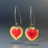Red Hearts from Long Time Ago...Maybe Eternity - Art Glass Earrings.