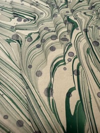 Image 2 of One of a kind hand marbled paper  - Hand Marbled with Inky splatters - Sea Greens