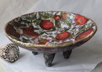 Image 4 of Handmade Paper Mache Bowl with Pomegranates | Eco Art Decor | ArtMood