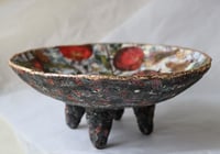 Image 1 of Handmade Paper Mache Bowl with Pomegranates | Eco Art Decor | ArtMood