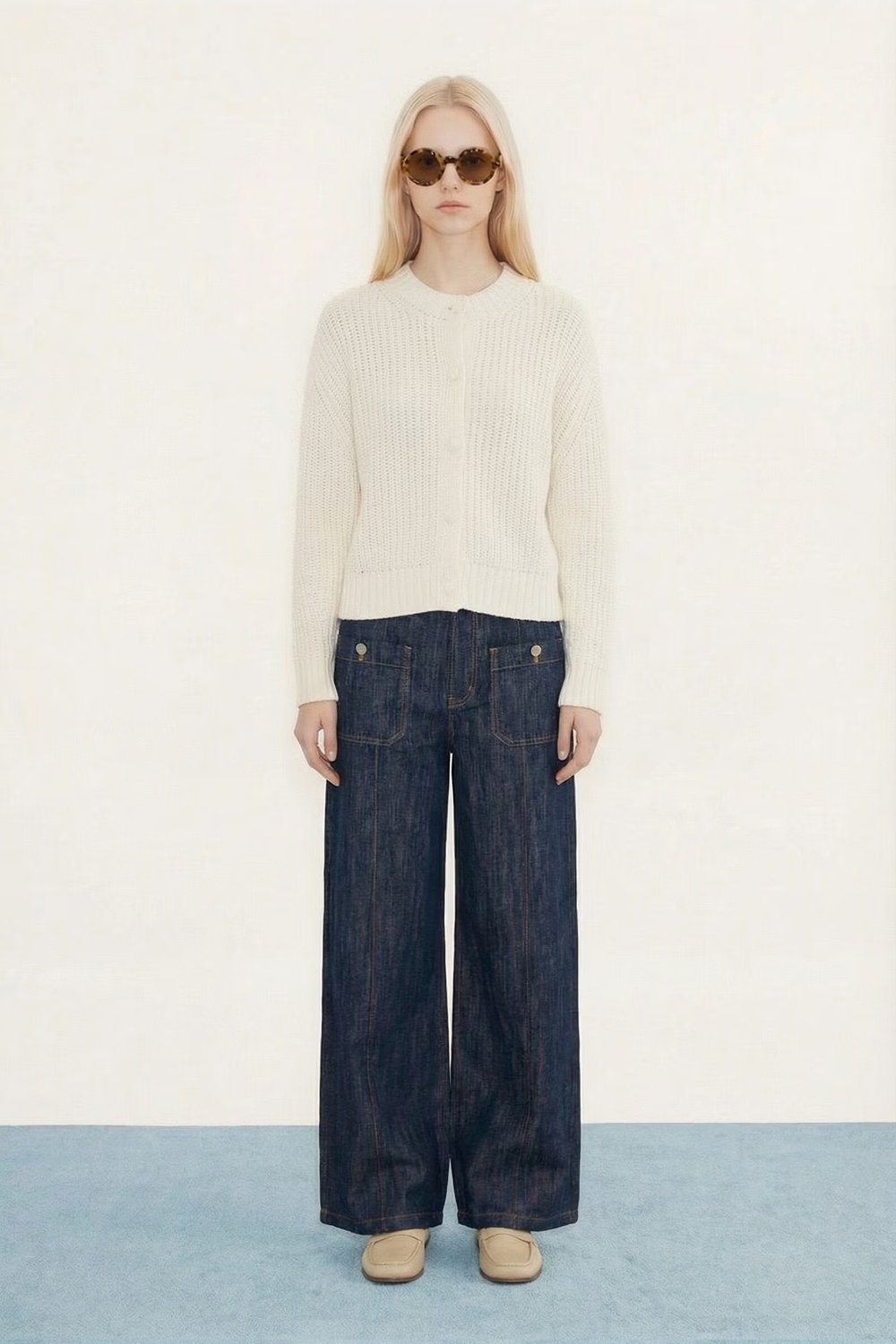 Image of 1-Chaqueta Round Neck Off White