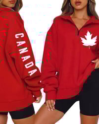 Image 4 of Northern Atelier 1/4 Zip Canada Sweater