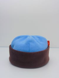 Image 1 of The Polar Fleece Hat in Brown/Powder Blue