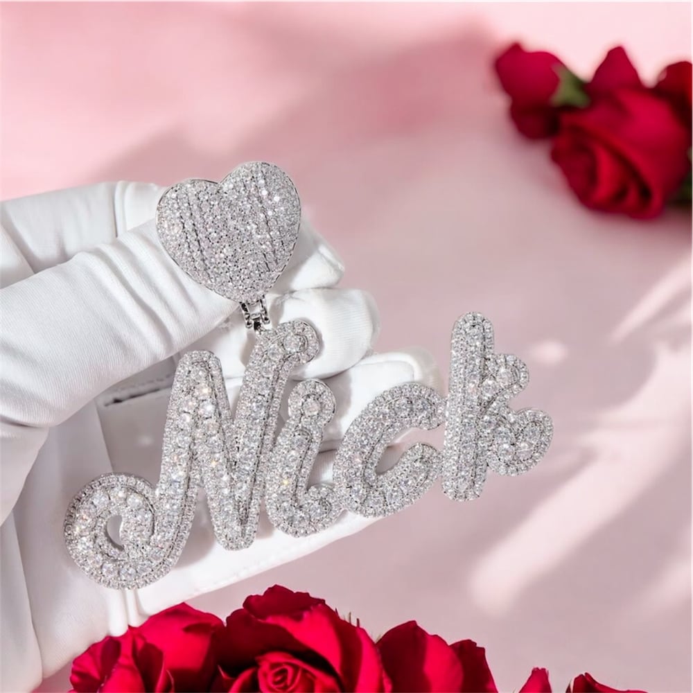 Image of Iced Custom Name Plate Necklace