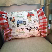 Image 1 of  Rooster/Ticking/white ruffle 