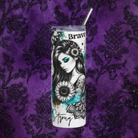 Image 1 of Affirmation Brave and Strong Tumbler