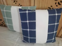 Image 2 of Modern Farmhouse/Blue/White Linen 