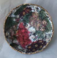 Image 8 of Handmade Floral Paper Mache Bowl | Eco Art Decor with Gold Rim | ArtMood