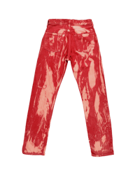 Image 2 of Bleach Dyed Denim Red