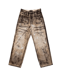 Image 1 of Black Painted High Waist Jeans