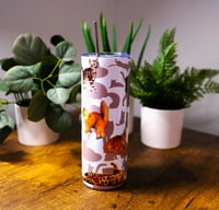 Image 2 of Handmade Cats 20oz Stainless Steel Tumbler, hot, cold, drink, straw, cup, water, gift, 