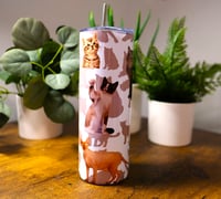 Image 3 of Handmade Cats 20oz Stainless Steel Tumbler, hot, cold, drink, straw, cup, water, gift, 