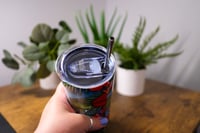 Image 2 of Handmade Aloha Tropical 20oz Stainless Steel Tumbler, drink, hot, cold, straw, cup, gift, Hawaii