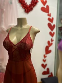 Image 2 of Wire free Burgundy Babydoll Set