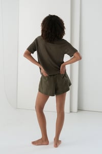 Image 3 of lilly pilly grace linen`top khaki