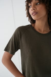 Image 4 of lilly pilly grace linen`top khaki