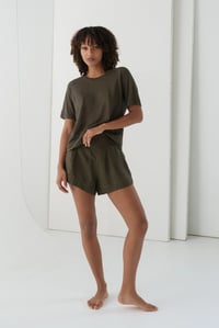 Image 1 of lilly pilly grace linen`top khaki