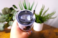 Image 2 of Handmade Mystical Black Cats 20oz Stainless Steel Tumbler, drinking, hot, cold, astrology, cup