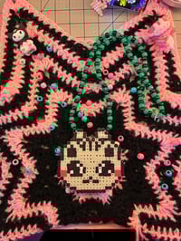 Image 1 of space kitty perler necklace 