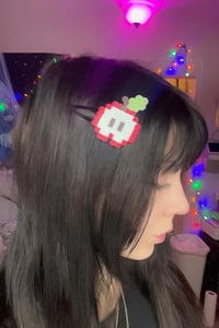 Image 3 of Kawaii apple perler bead hair clip