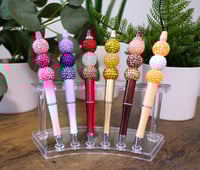 Image 1 of Beautiful Handmade Beaded Pens, writing, journaling, black ink, pen, beads, crystal, ball point