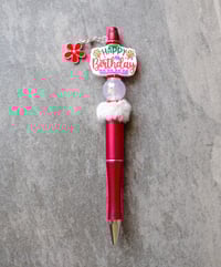 Image 5 of Trendy Handmade Birthday Beaded Pens, ball point, charms, beads, journaling, gift, writing