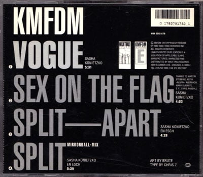 KMFDM Vogue CD/ Rare Out Of Print