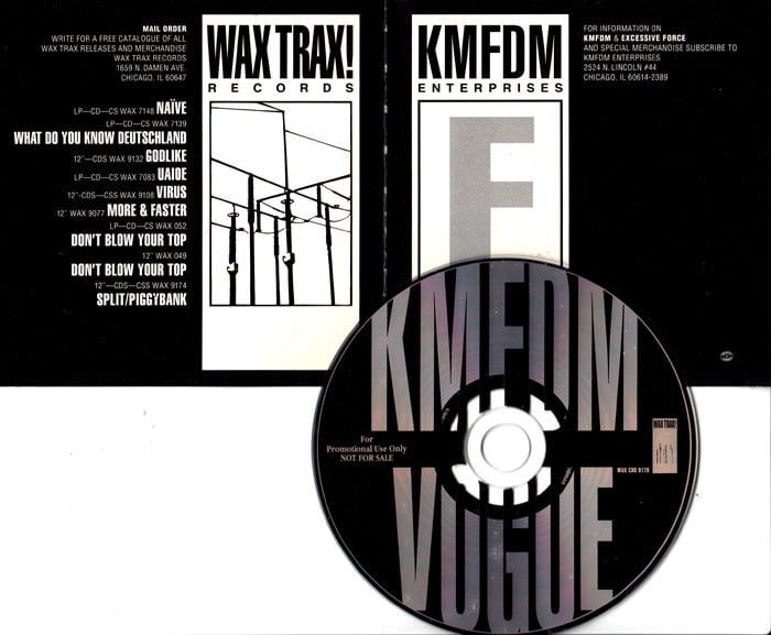 KMFDM Vogue CD/ Rare Out Of Print