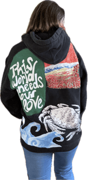 Image 4 of This World Needs your LOVE- Medium one of a kind Sweatshirt