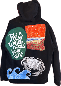 Image 1 of This World Needs your LOVE- Medium one of a kind Sweatshirt